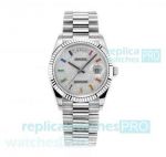 RA Factory Copy Rolex Day-Date 36mm Men Watch Diamond Paved Dial Rainbow Markers